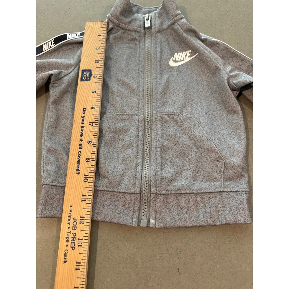 Nike Gray Track‎ Jacket Full Zip Toddler 18M Sweatshirt Athletic Warm Up
